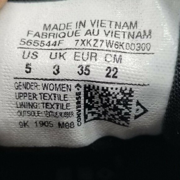 Converse All Star Shoreline Womens Logo Sneakers Shoes 565544F Black‎ White Sz 5 - Picture 7 of 9